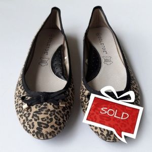 Goldtoe Leopard Print Fabric Ballet Flats Shoes 9m